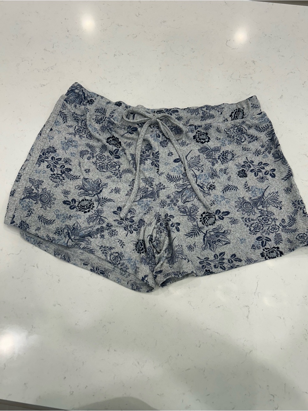 Lucky Brand Gray Floral Drawstring Lounge Shorts